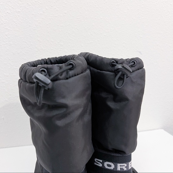 Sorel Cub Winter Insulated Rubber Sole Black Snow Boots Y7 W8.5 - Picture 13 of 16